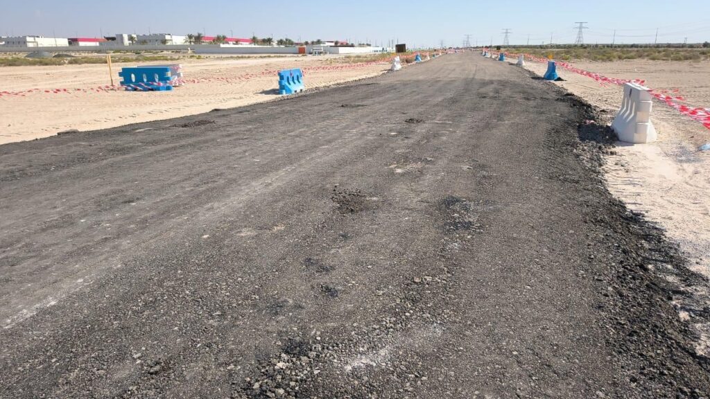 Road base laid and compacted