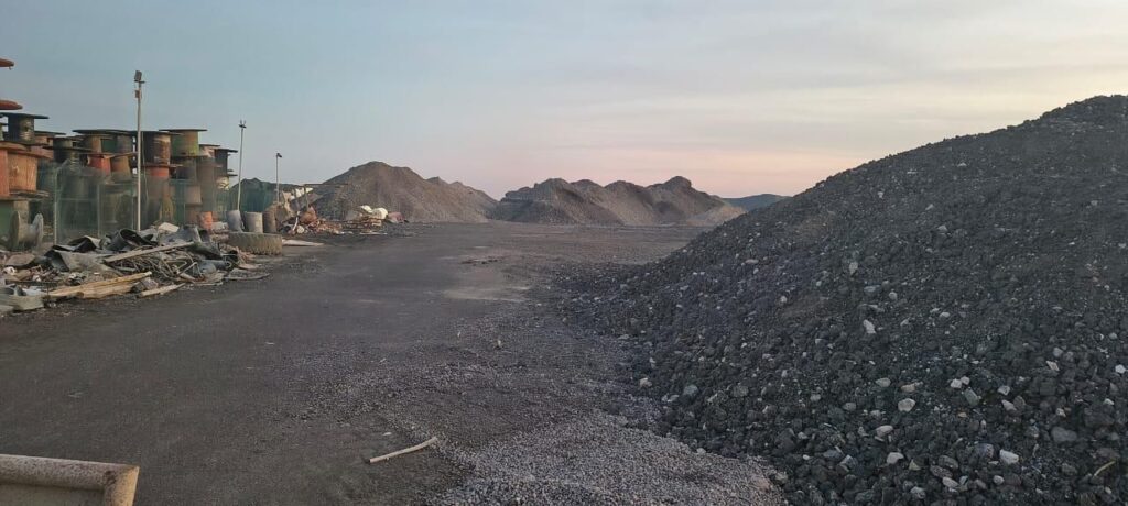 Material stockpile at site