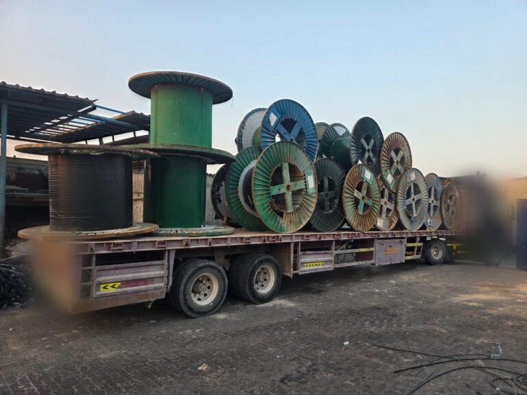 Cable drums loaded for transport – Mirfa 2 SWRO Project