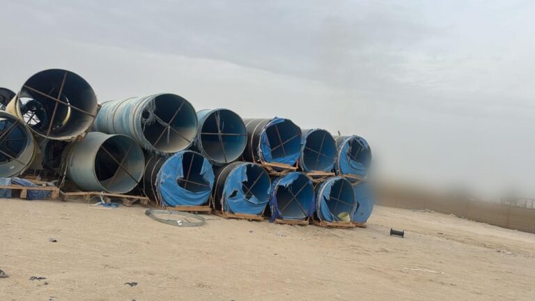 GRP pipes before removal – Mirfa 2 SWRO Project