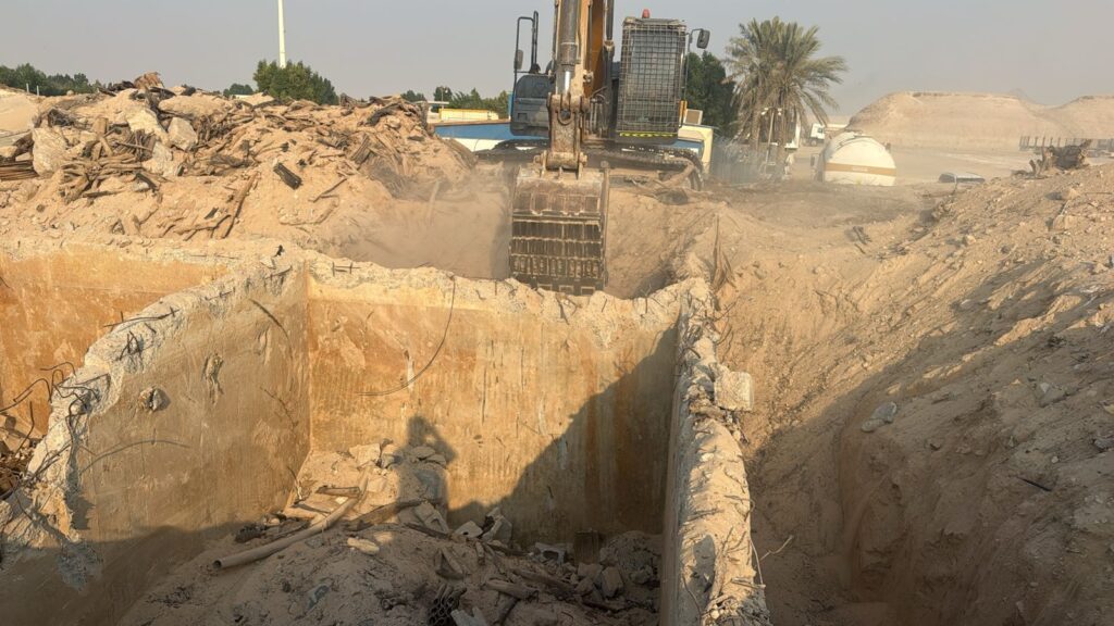 Excavation of old foundations