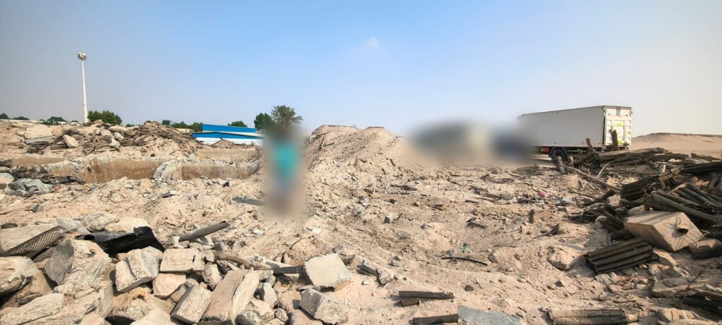 Demolished area before clearance