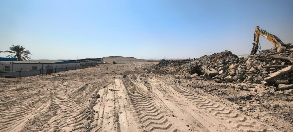 Cleared and levelled ground