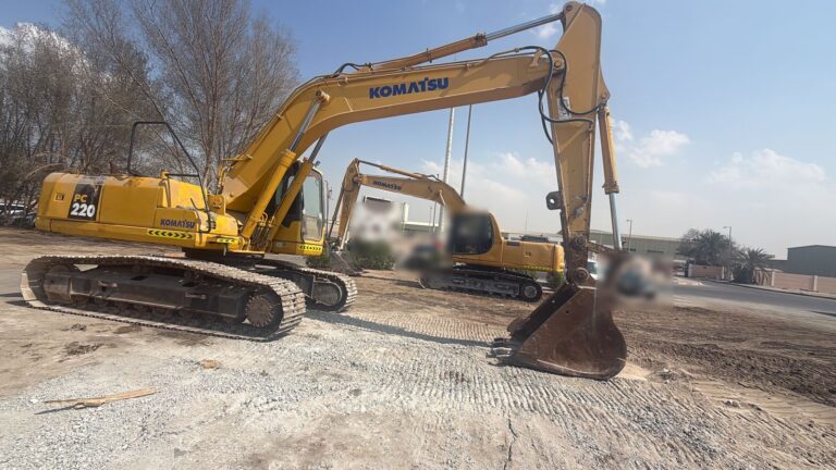 Excavators at the yard – Malik Group, Abu Dhabi